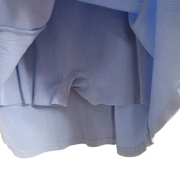 NEW OGL Move Size M Plantive Elf Brami Mini Dress With Shorts Baby Blue Ribbed - Picture 12 of 17